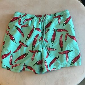 Mens Chili Pepper George Swim Trunks Large